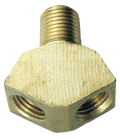 6286 Gas WYE adapter Brass NPT 1 Male to 2 Female - 6286