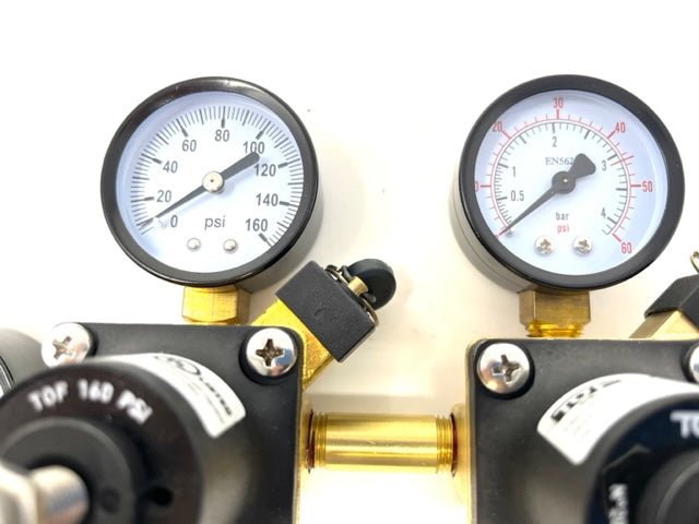 Two Pressure Seltzer and Beer Gas Regulator